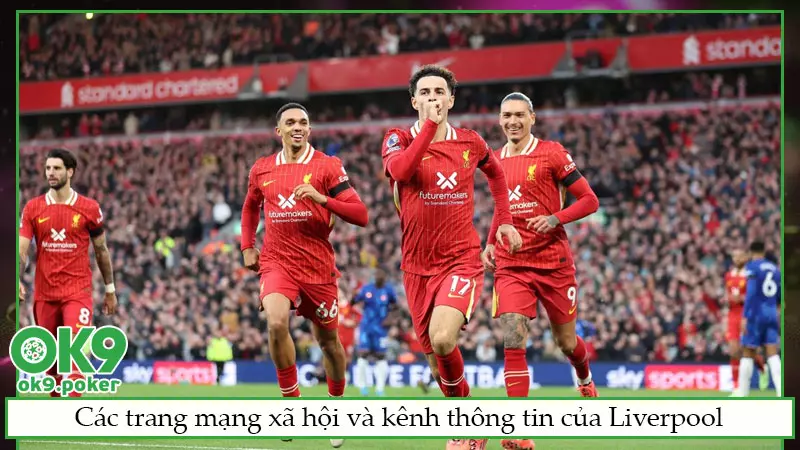 Các trang mạng xã hội và kênh thông tin của Liverpool